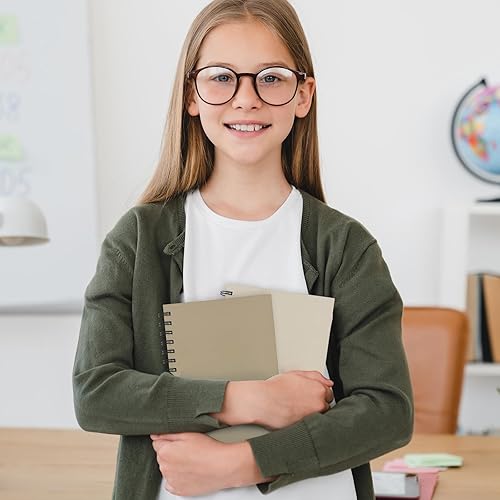 Miniatura 6 de EOOUT 6 cuadernos en espiral de 5.5 x 8.5 pulgadas de tapa dura con rayas universitarias, tamaño A5, 160 páginas, varios colores de tono Morandi