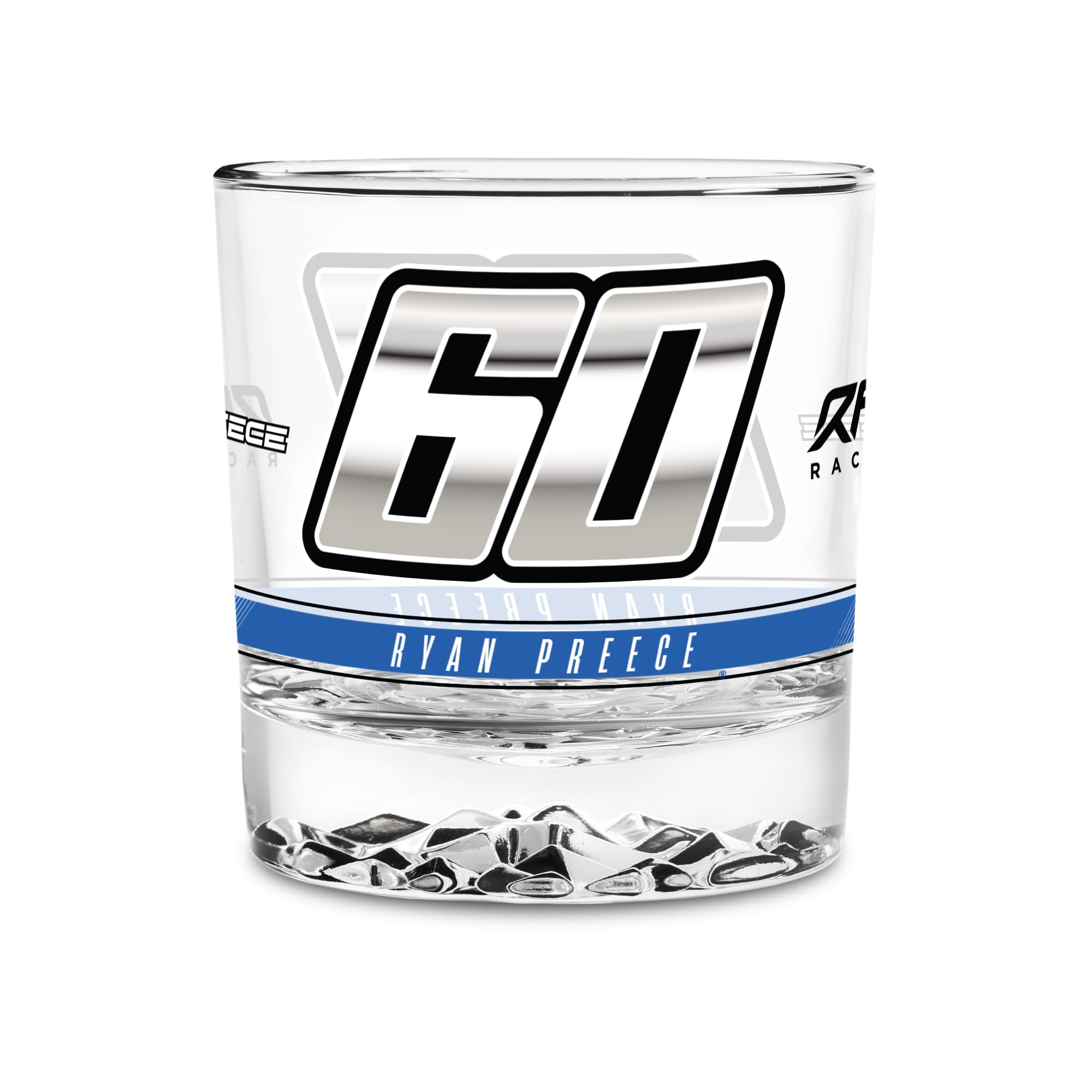Rico Industries Team Color Nascar Racing Ryan Preece Standard 11.5Oz Rocks Glass – Heavy Base Clear Glass Tumbler, Durable Whiskey Cocktail Drinking Glass For Home Bar, Kitchen, Or Entertaining