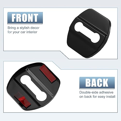 Miniatura 4 de X AUTOHAUX 4 pestillos de bloqueo de puerta de automóvil de acero inoxidable para Nissan Rogue 2008-2021 para Infiniti Negro