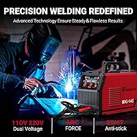 Vista 2 de Ehomful 145A Mig Welder 110v/220v,Gas MIG/Gasless Flux Core MIG/Lift TIG/MMA/Stick Welder Machine, 4 in 1 Multi-Process Welding Machine with