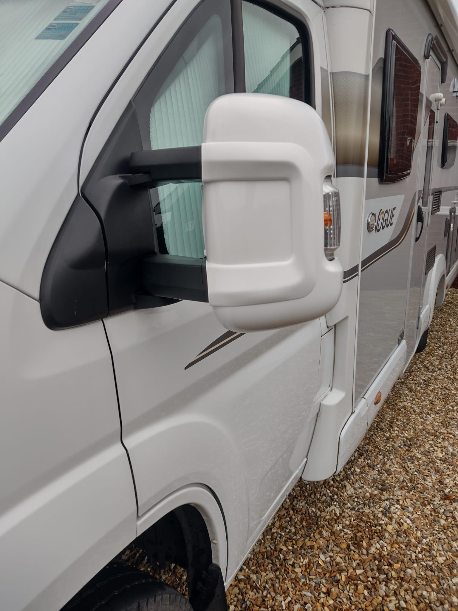 Coquilles de protection pour rétroviseurs de camping-car 2007-2024 Ducato Boxer Relay à bras long, paire blanche