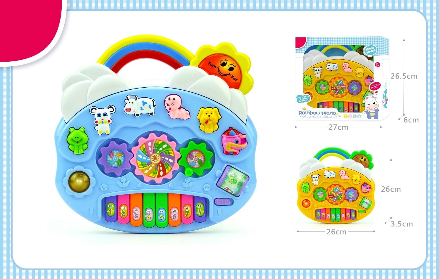 SDMAX Rainbow Piano for Kids Baby Musical Toy, Sounds And Lights, Eye-Catching Design, Learning Toys for Kids Ideal Toy For Toddlers