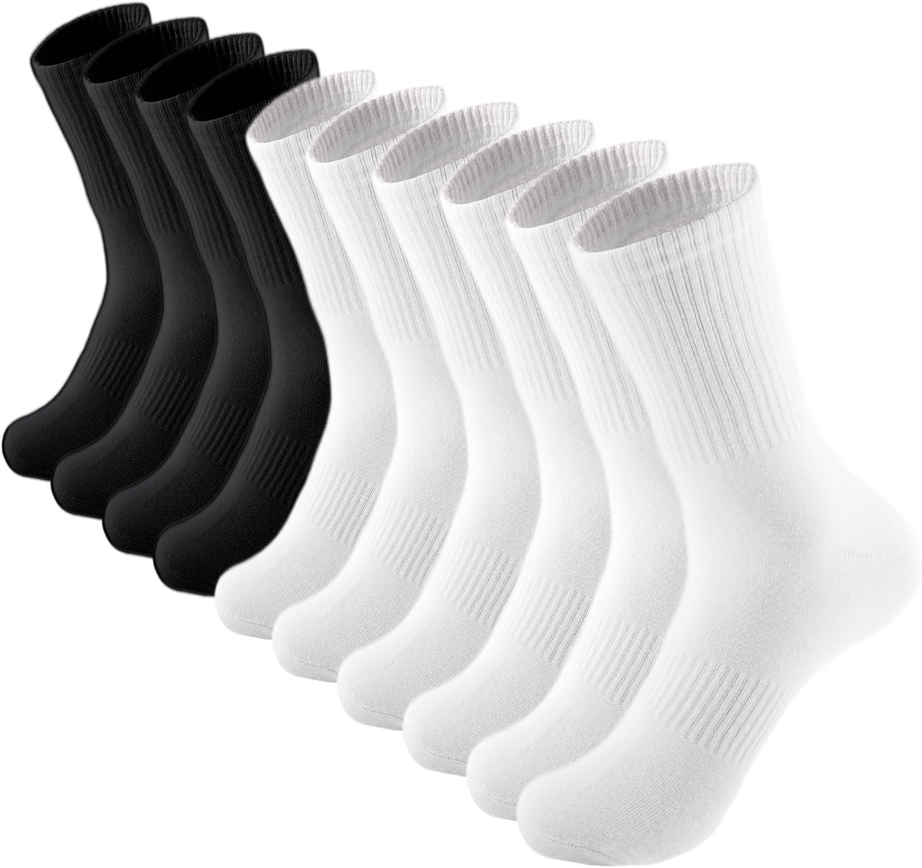 ACCFOD Womens Crew Socks Thin Cotton Long Socks Arch Support Casual Workout High Socks 5 Pairs