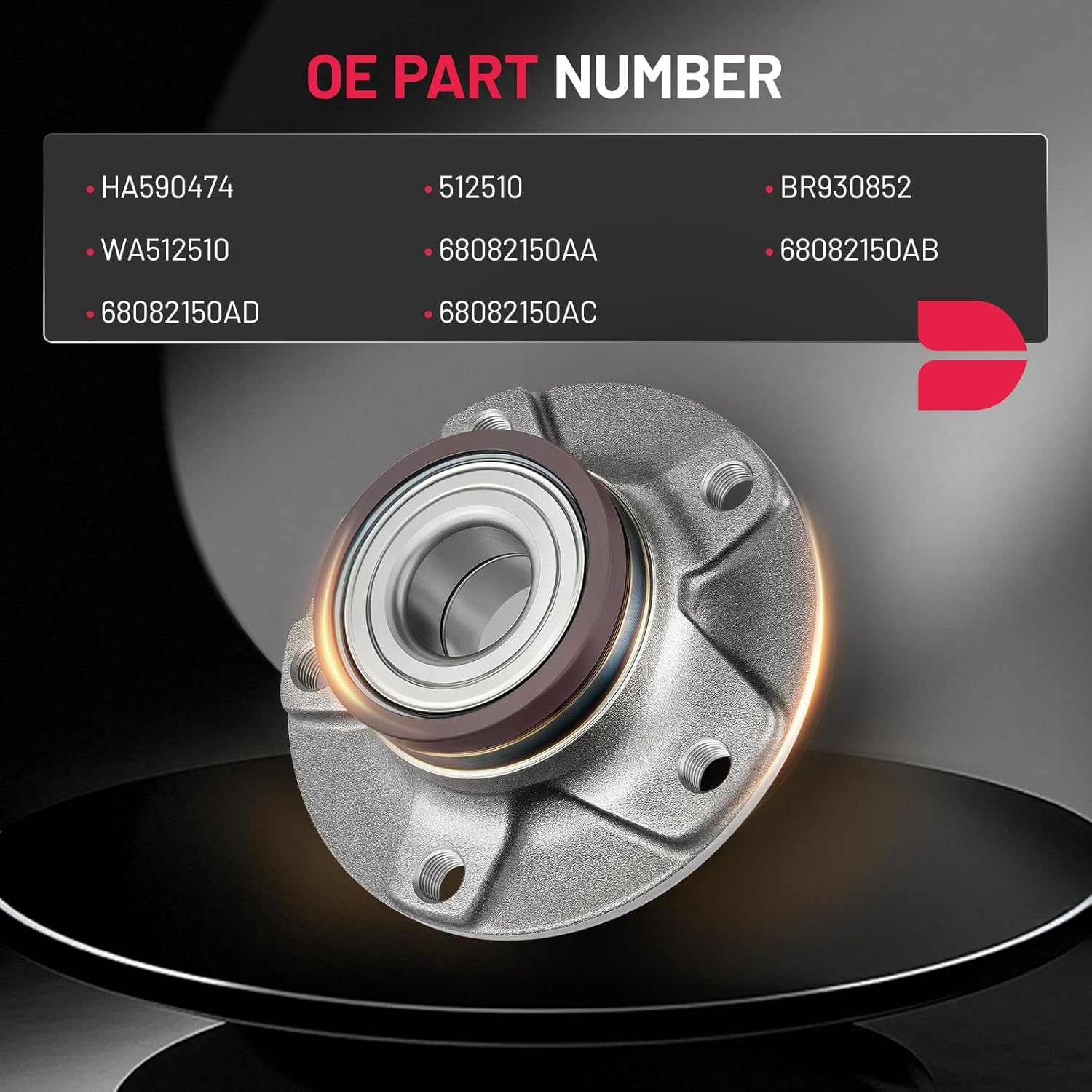 BDFHYK 512510 2PCS Rear Left/Right Wheel Bearing and Hub Assembly Compatible with Dodge Dart 2013 2014 2015 2016, 1.4L 2.4L 2.0L L4