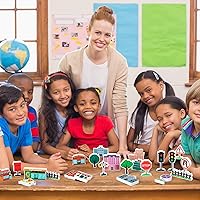 Vista 5 de Kathfly Juego de 36 piezas de madera para ayudantes de la comunidad, juguete de madera para preescolar, pequeños profesionales, conjunto de bloques