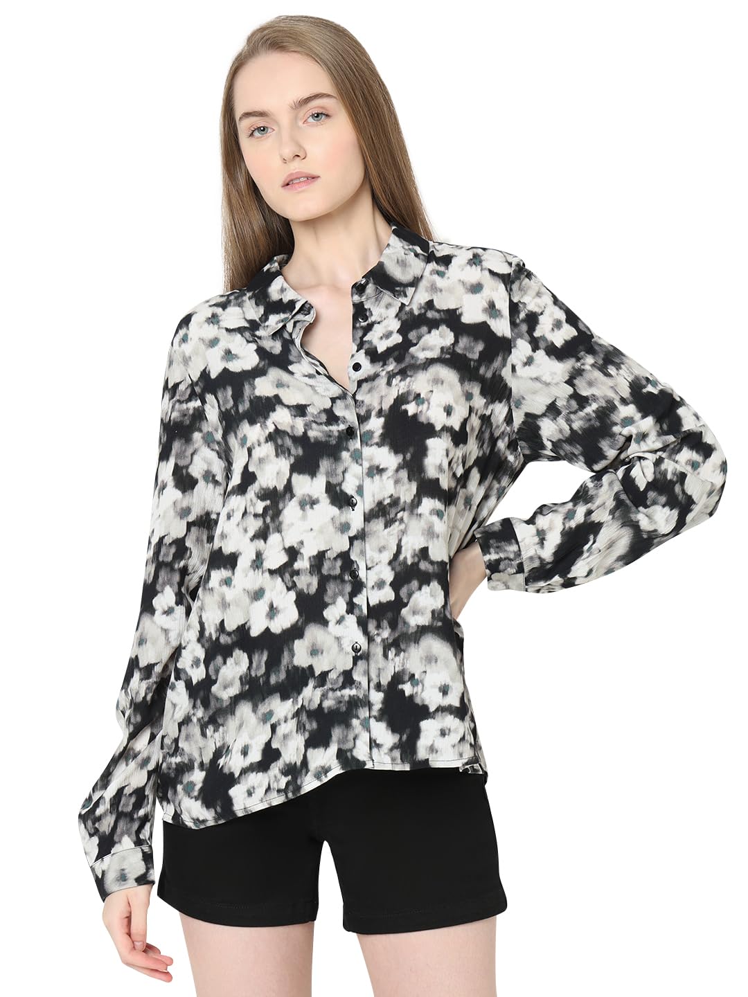 Abstract Printed Spread Collar Casual Shirt-image-30