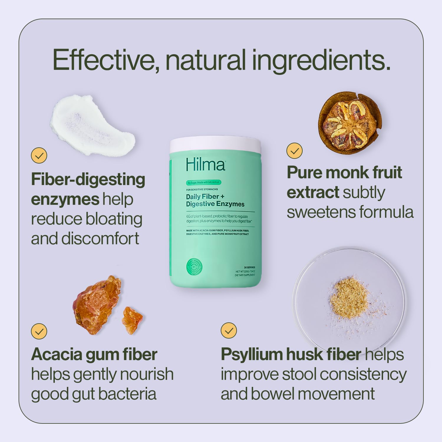 Hilma Daily Fiber and Digestive Enzymes Powder, Vegan, 30 Servings — Amazon image 5