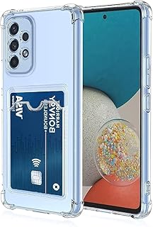 (Samsung Galaxy A52 A52S) Soft TPU Bumper Slim Fit Protective Cover with Card Holder for Samsung Galaxy A52 A52S