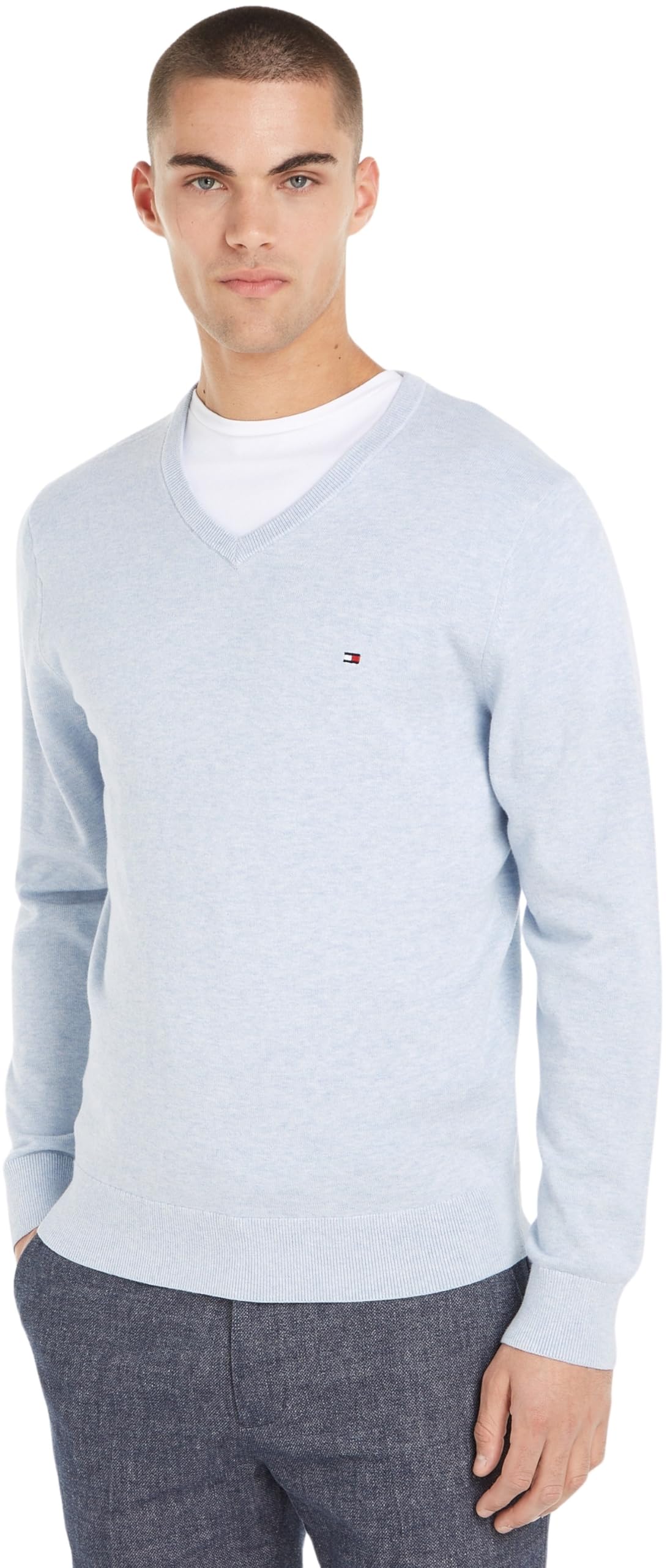 Tommy Hilfiger Uomo Pullover Essential Cotton Scollo a V
