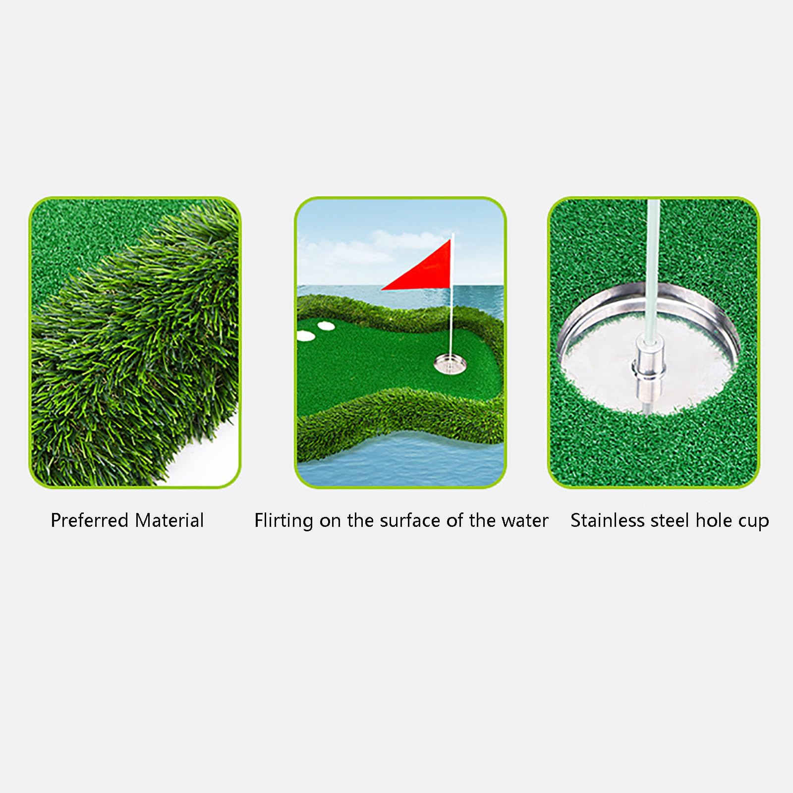 Schwimmende Golf-Übungsmatte Schwimmendes Chipping Grün Golf-Putting-Matten, Trainingszubehör, Golf, Schlagmatte, Outdoor, Hinterhof, Golfspiel, ÜbungsmatteGreen,One Size