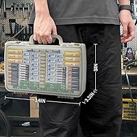 Vista 9 de Estuche organizador de baterías con probador, capacidad para 269 baterías, caja de doble cara para AA AAA 4A C D Cell 9V 3V litio LR44 CR2 CR123