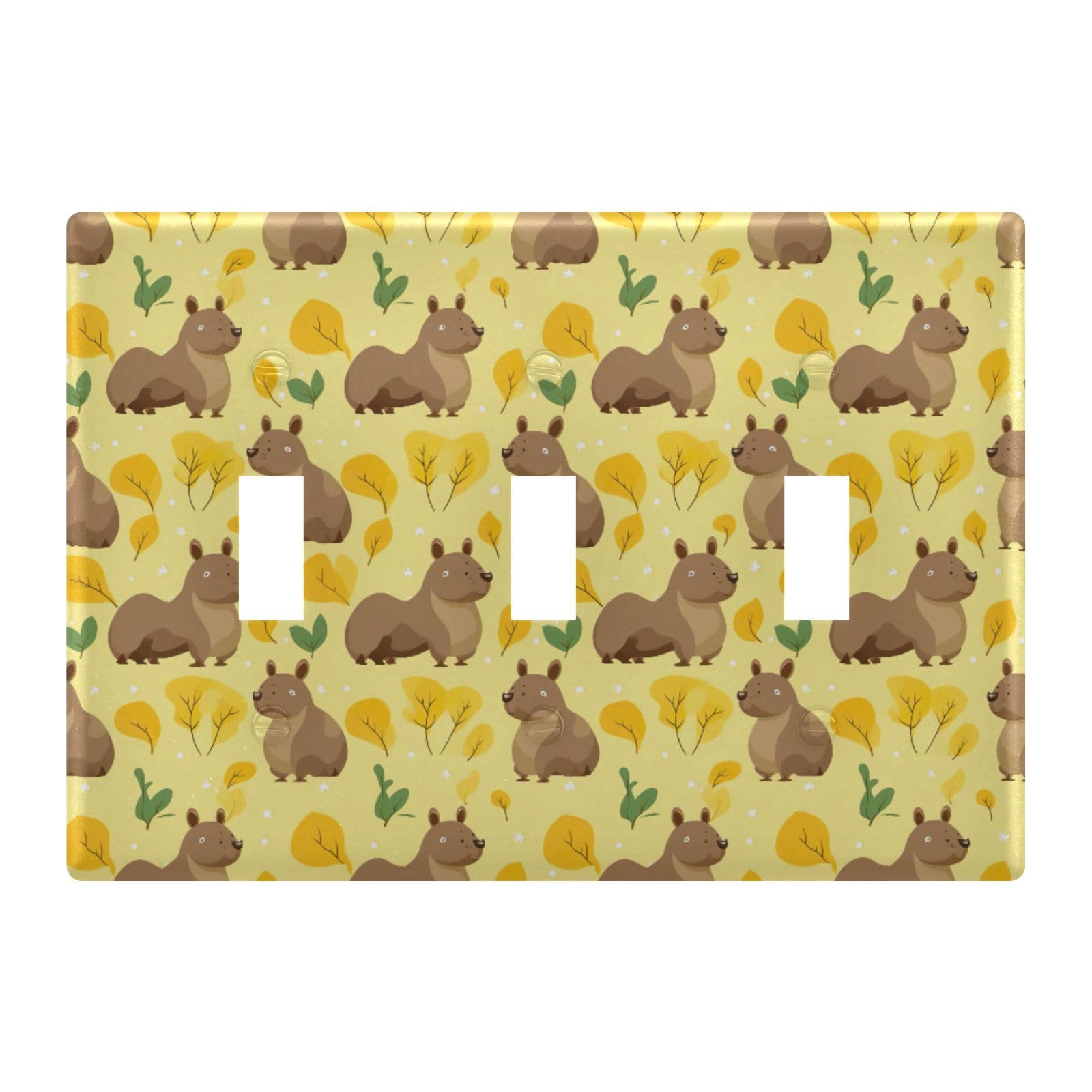 Light Switch Cover Guinea Pig Wall Plates for Electrical Outlets 3 Gang 202a8500