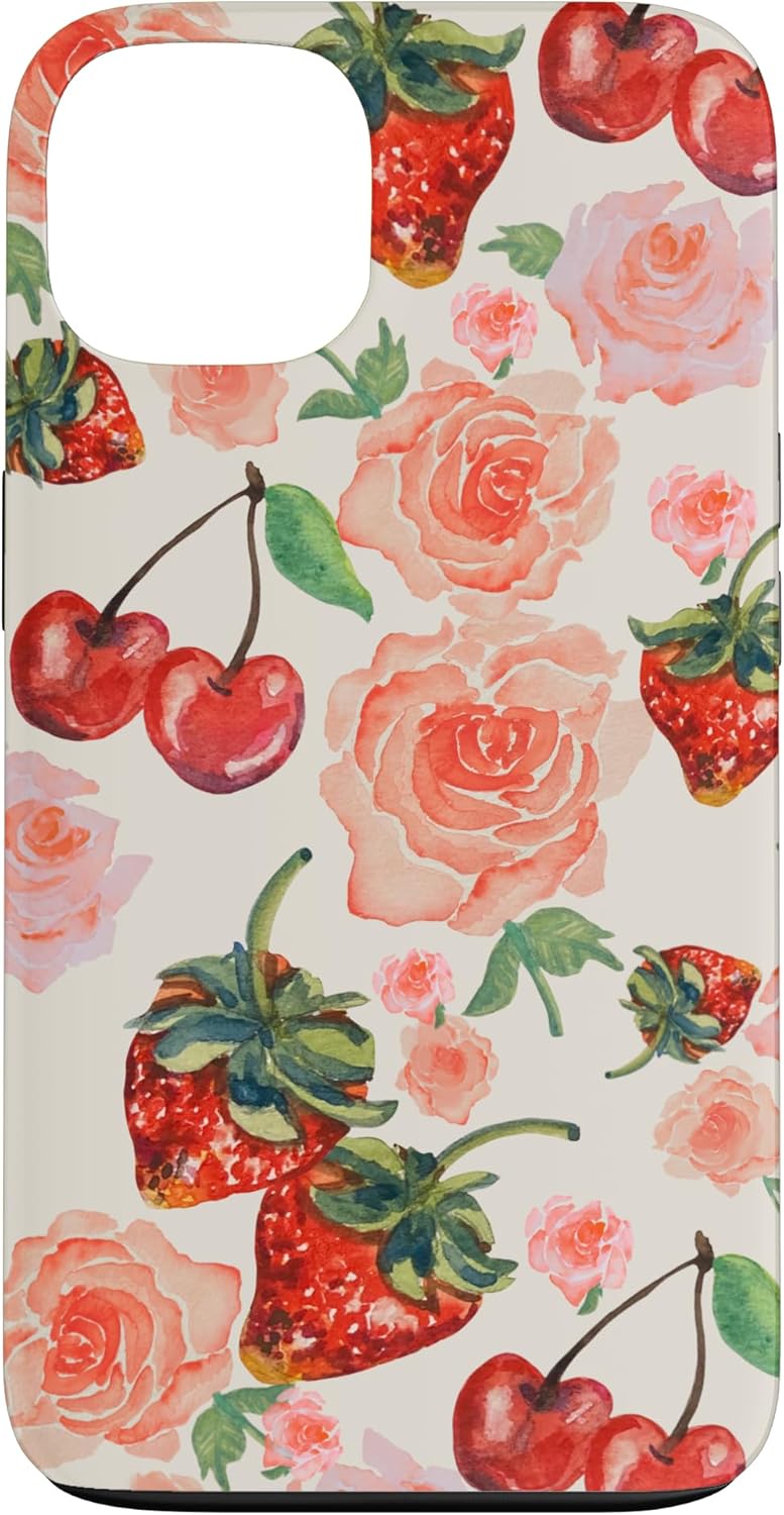 iPhone X/XS Coquette Aesthetic Strawberry Rose Cherry Grandmillennial Case