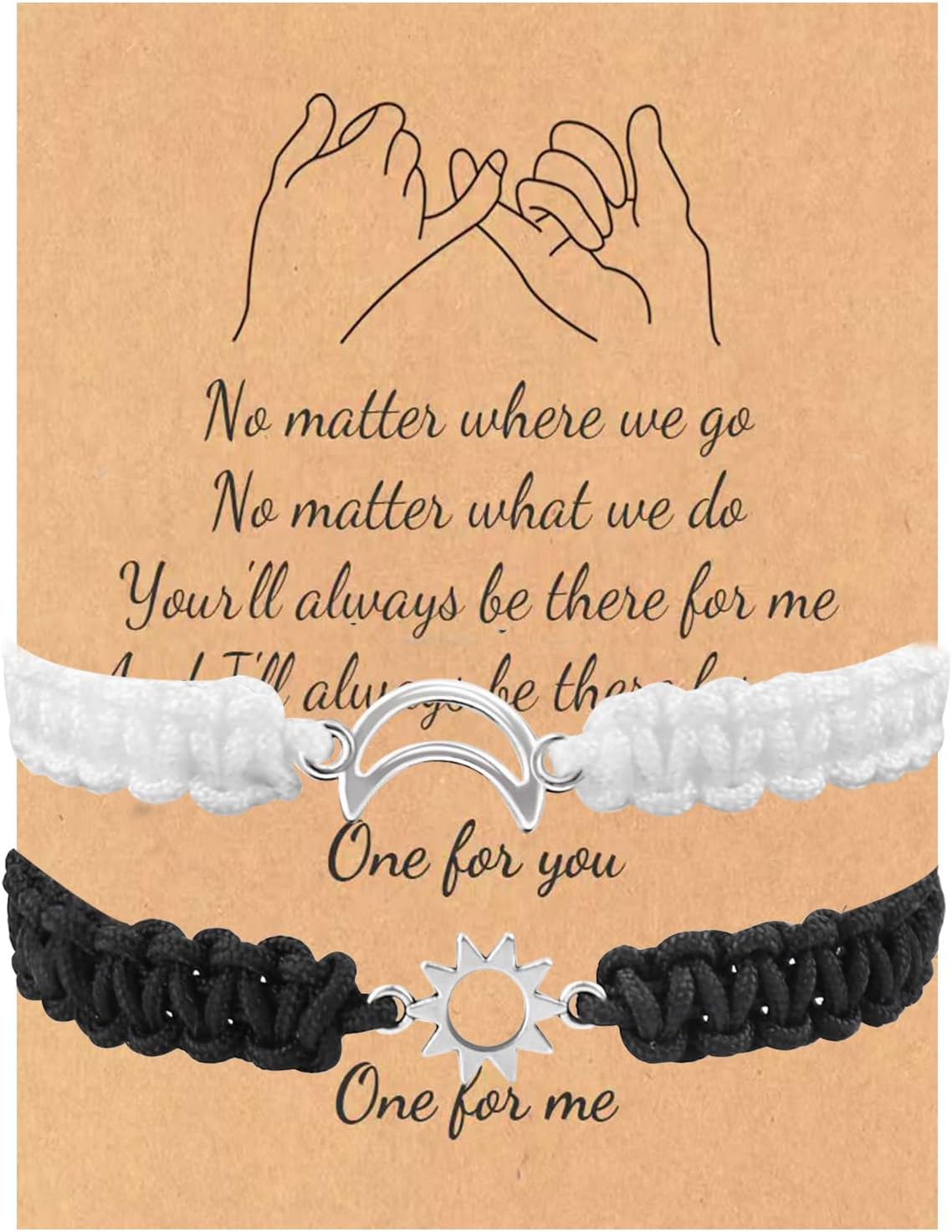 2 Pcs Couples Matching Bracelets for Couples Best Friends Pinky Promise Bracelets,Sun and Moon Bracelets,Sunflower Bracelets Birthday Friendship Gifts for Her His(Sun and Moon)