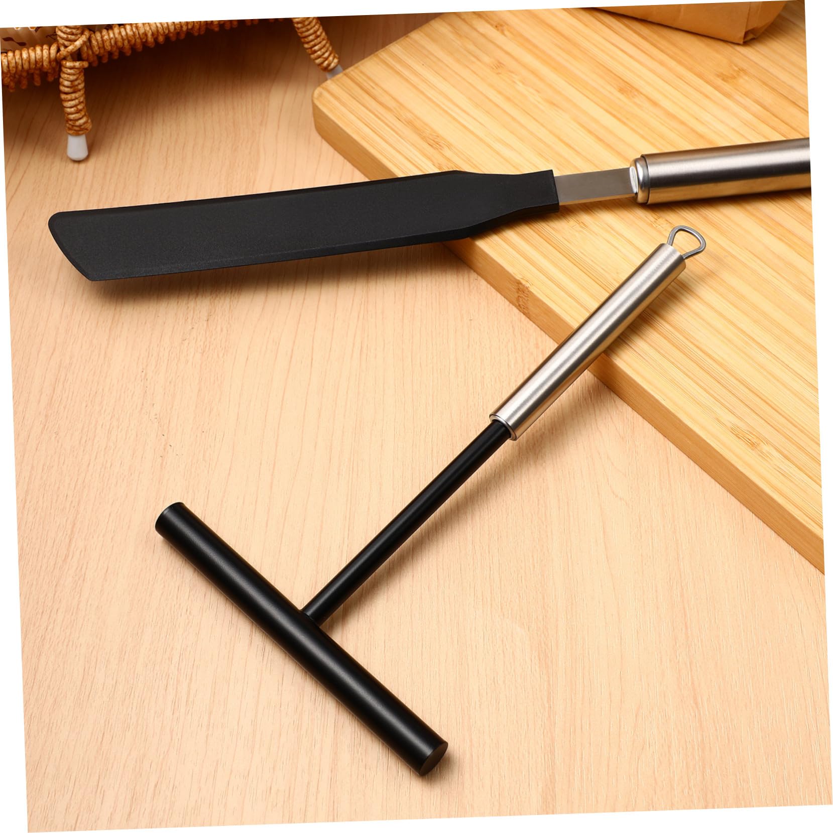 Espátulas de Acero Inoxidable para Crema y Crepes Rascador de Tartas Práctico Utensilios de Cocina para Repostería y Panqueques Set de Diseño Funcional y Fácil Almacenamiento