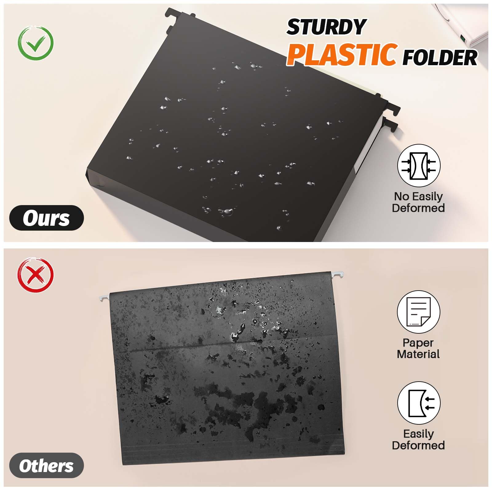 Snapklik.com : Shutex Extra Capacity Plastic Hanging File Folders,12 ...