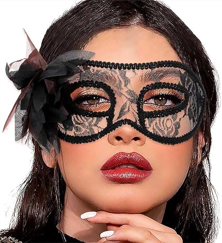 Tgirls Máscara de mascarada para mujer, máscaras de encaje de flores, máscara sexy para ojos, disfraz de fiesta, baile de graduación, máscara facial