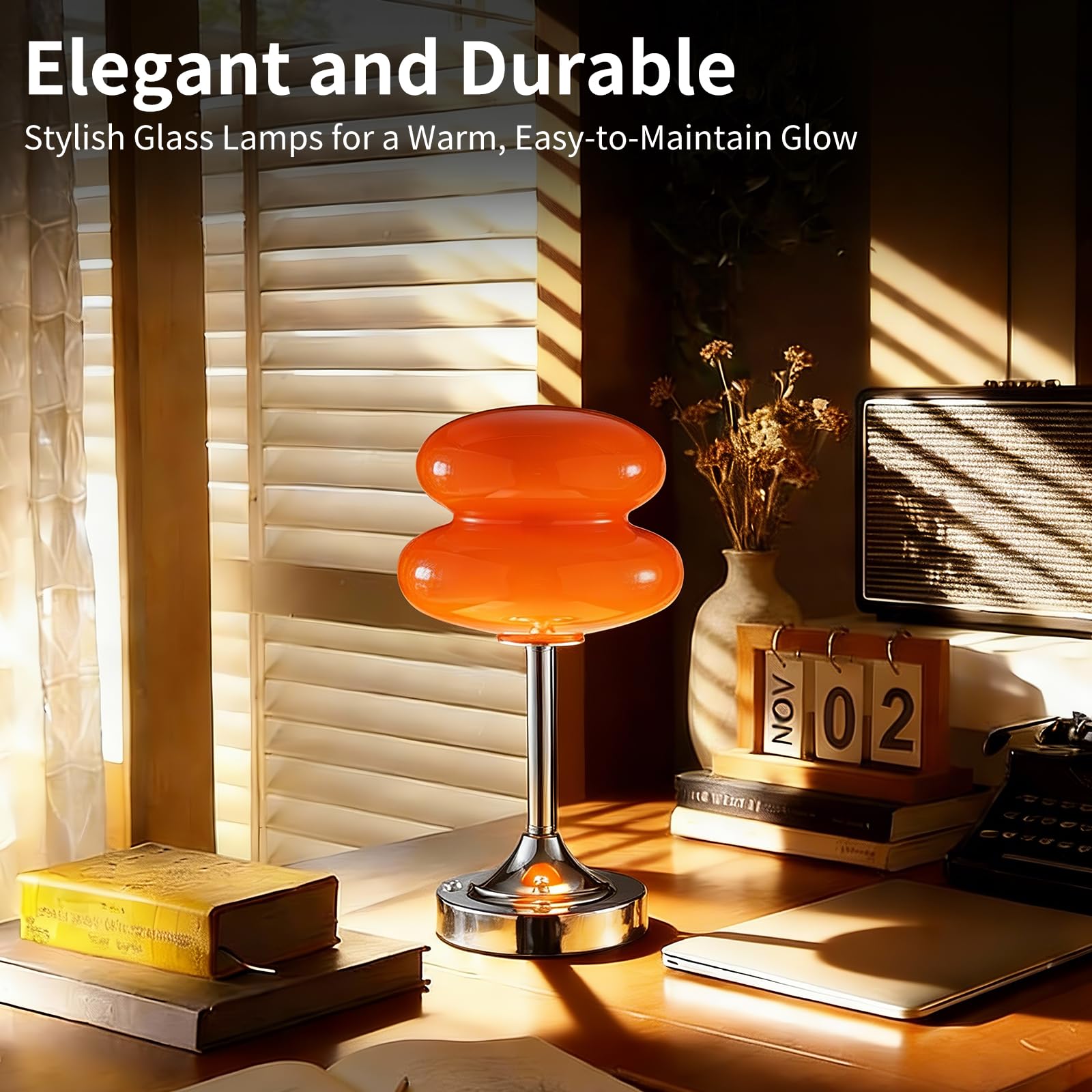 Cordless Mushroom Lamp Table Lamp for Bedroom, Battery Operate Mini Modern Mid Century Lamps,Unique Aesthetic Home Living Room Decor