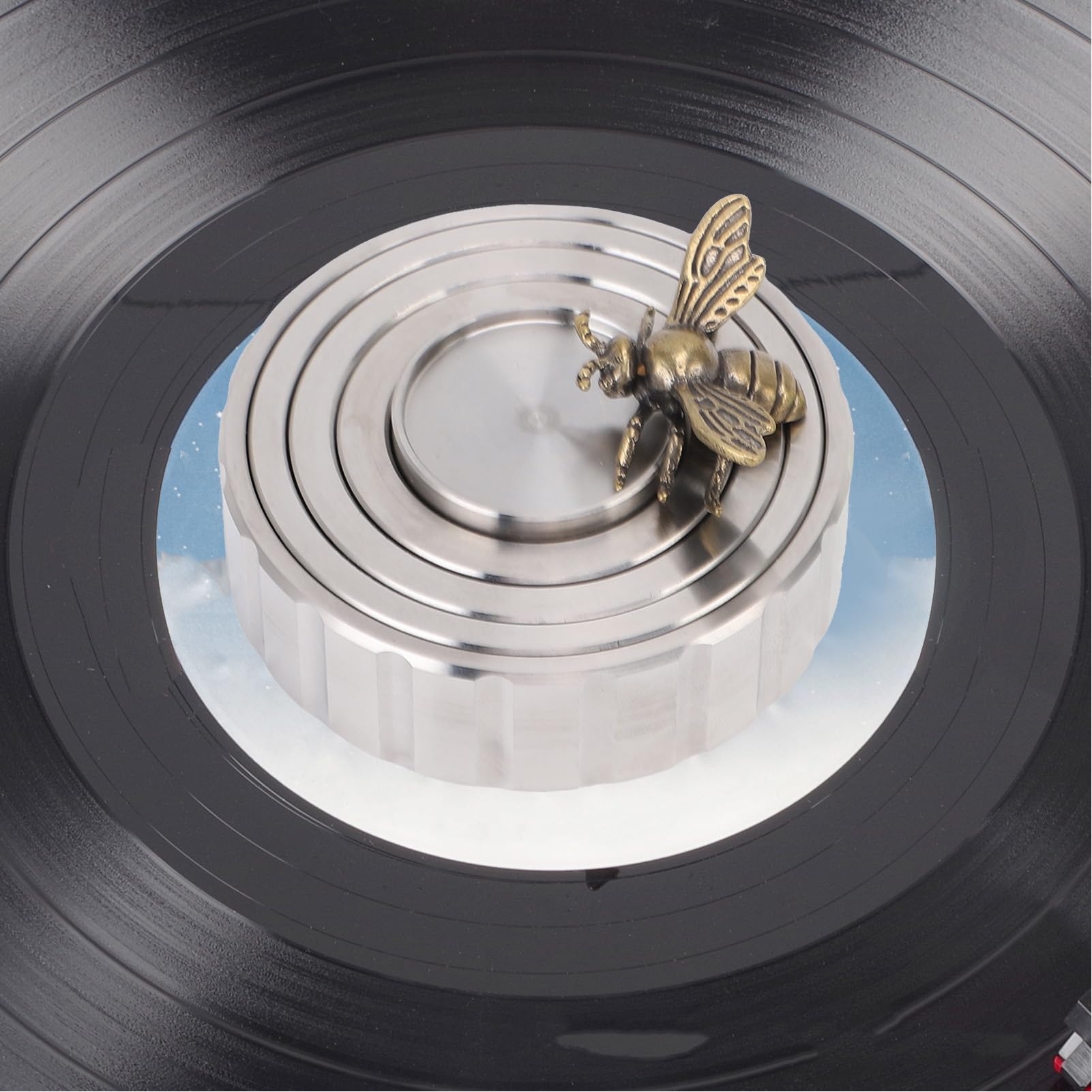 Peso para Tocadiscos con Base Desmontable y 3 Anillos para Mejorar la precisión de la sincronización, estabilizador de Peso récord de Acero Inoxidable para Tocadiscos LP