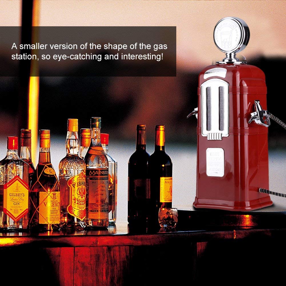 Doppio pistole Birra/Vino/Liquore Distributore Pompa di metallo Stazione di servizio Alcool Liquido Bevanda analcolica Macchina per versare Bar Birra Strumenti, 1000cc(Rosso)