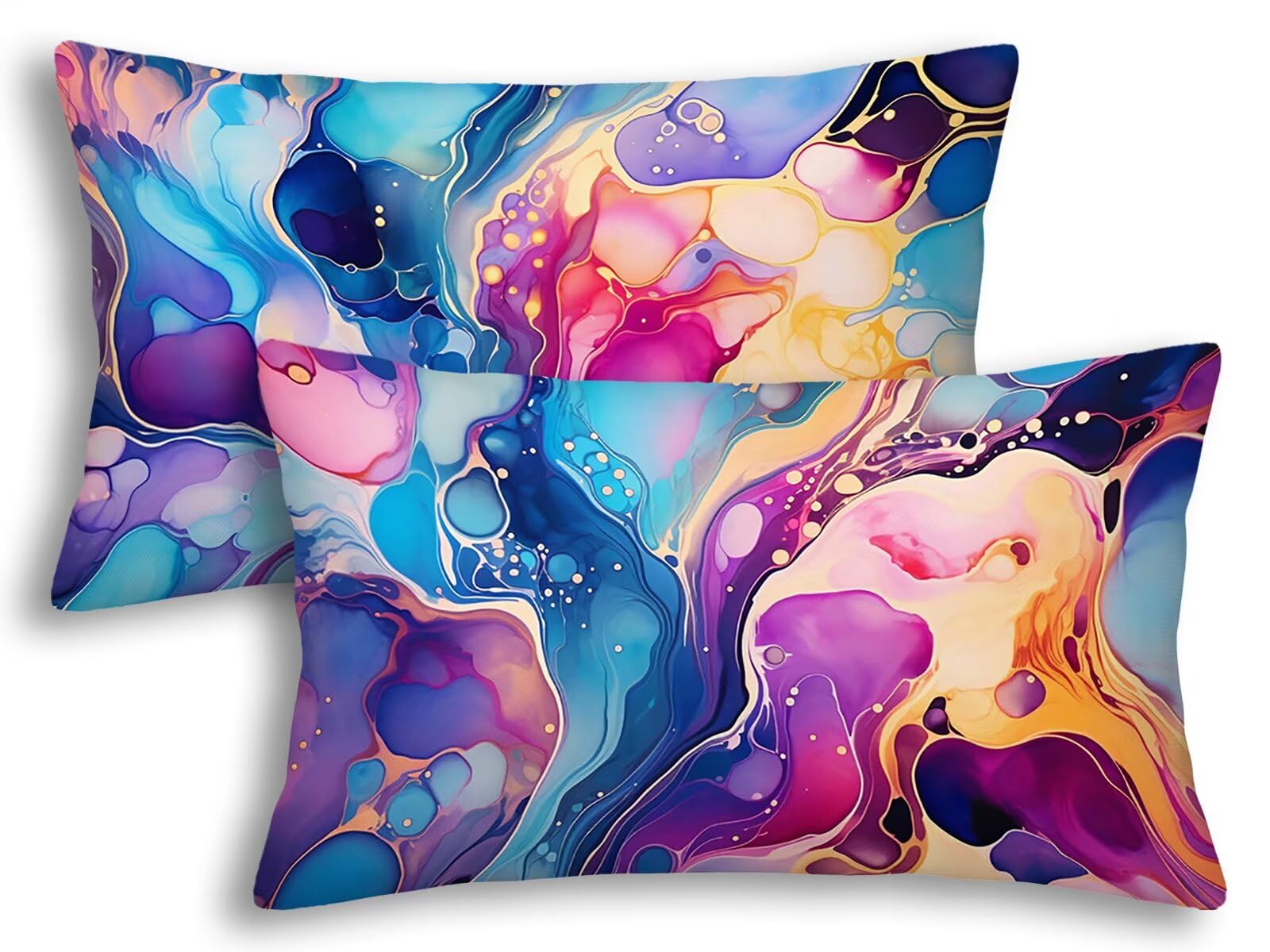 Taie oreiller 40x80 couleur lot de 2 housse coussin deco maison lit