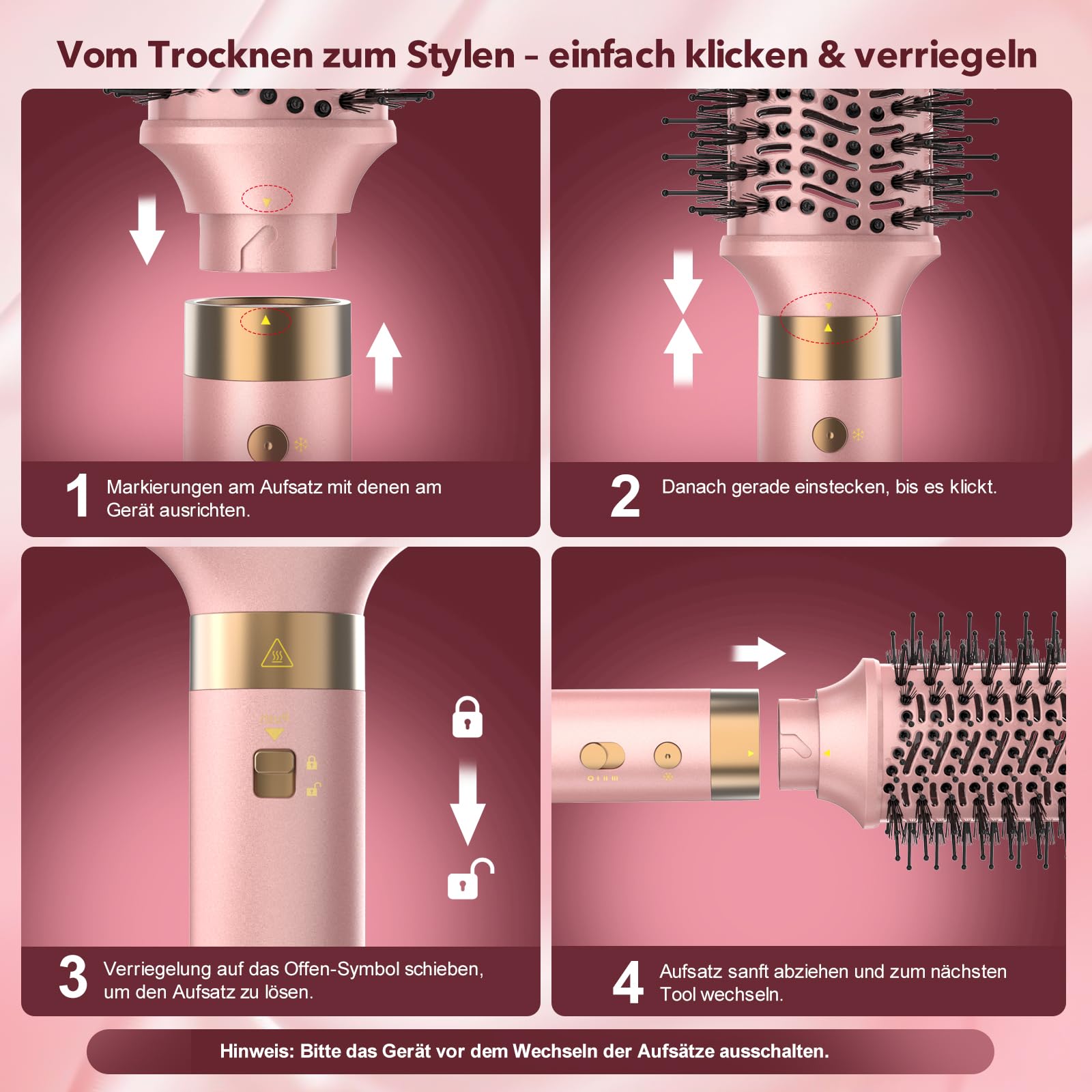 Mythsight StyleVibe 8-in-1 Airstyler mit Diffusor-Haartrockner, automatischen Lockenwicklern, Thermobürste, Reisetasche