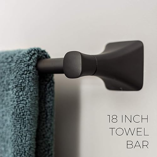 Miniatura 3 de JS Jackson Supplies Kit de 4 piezas de accesorios de baño cuadrado suave  Incluye barra de toalla de 18.0 in, soporte de papel higiénico y ganchos