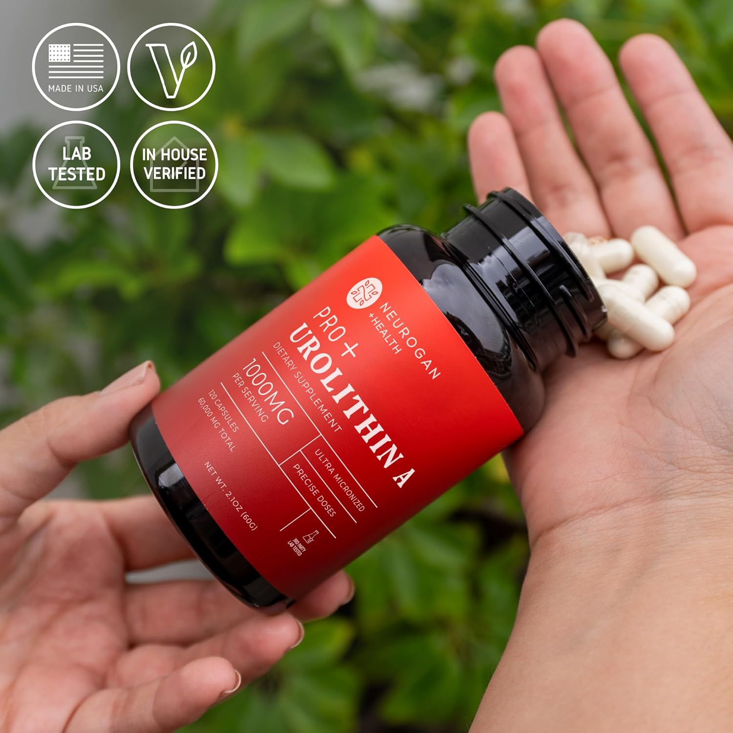 Neurogan Urolithin A PRO Capsules - 1000mg, 120 Ct - Advanced Cellular Health, Post Biotic Supplements - Ultra Micronized Urolithin A Supplement, Sourced from Pomegranate Extract - Image 8