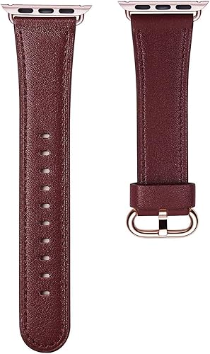 Miniatura 2 de Correa iWatch de repuesto, de cuero granulado en la parte superior, para iWatch Series 5, Series 4, 3, 2, 1, Sport y Edition, 42 mm 44 mm.