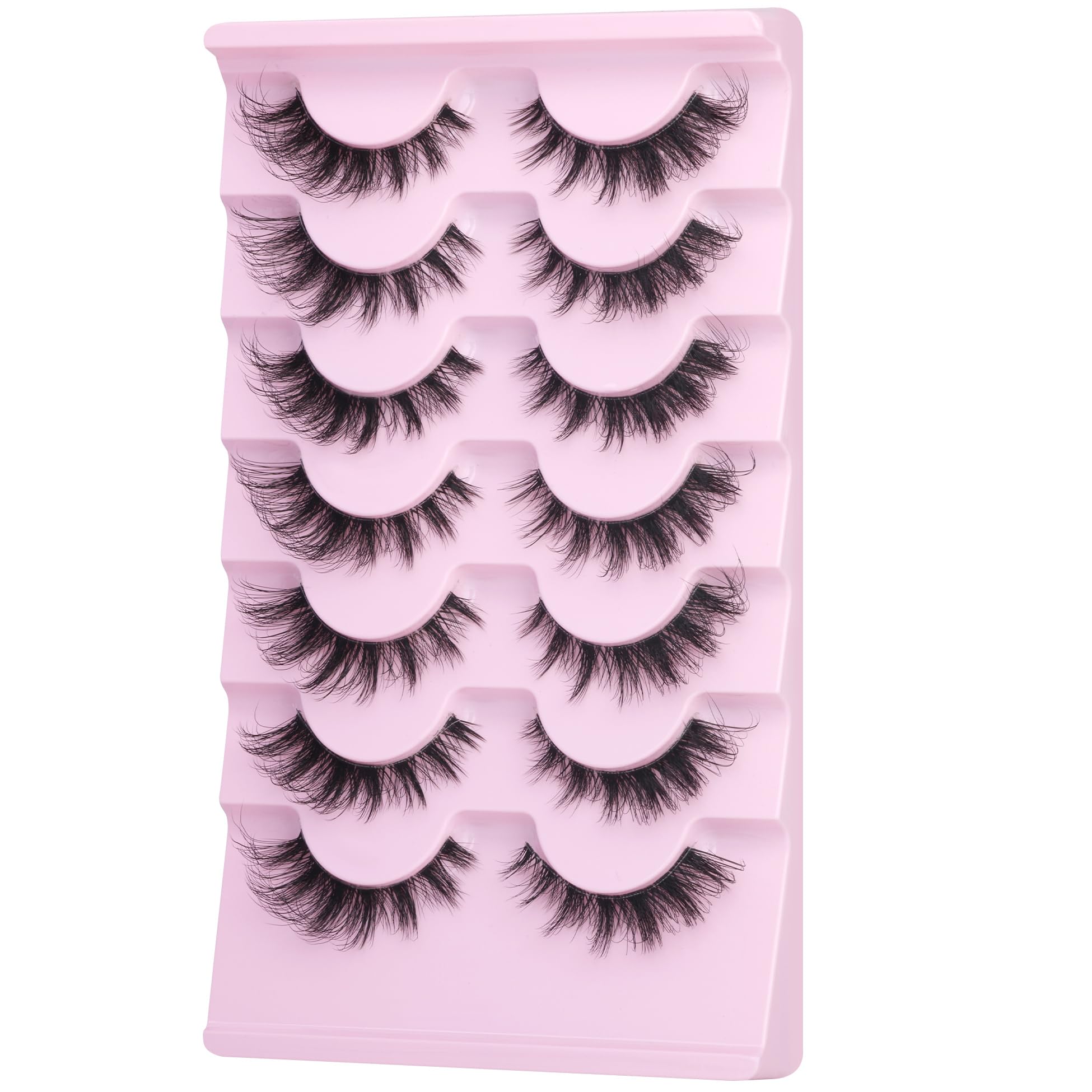 Manga Lashes Look False Eyelashes Anime Lashes Mink Wispy Fluffy Spiky 3D Volume Eyelashes Pack Korean Japanese Asian Cosplay Fake Eyelashes Look Like Individual Cluster 7 Pairs by EYDEVRO