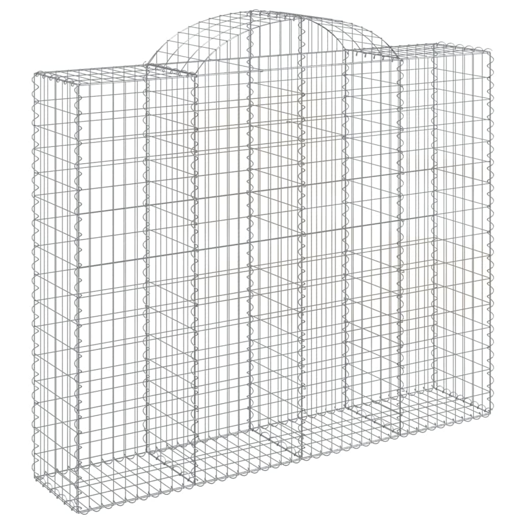 Vidaxl (200 X 50 X 160/180 Cm/ 1 Pcs) Arched Gabion Basket Stone Basket Gabion Retaining Wall Galvanised Iron