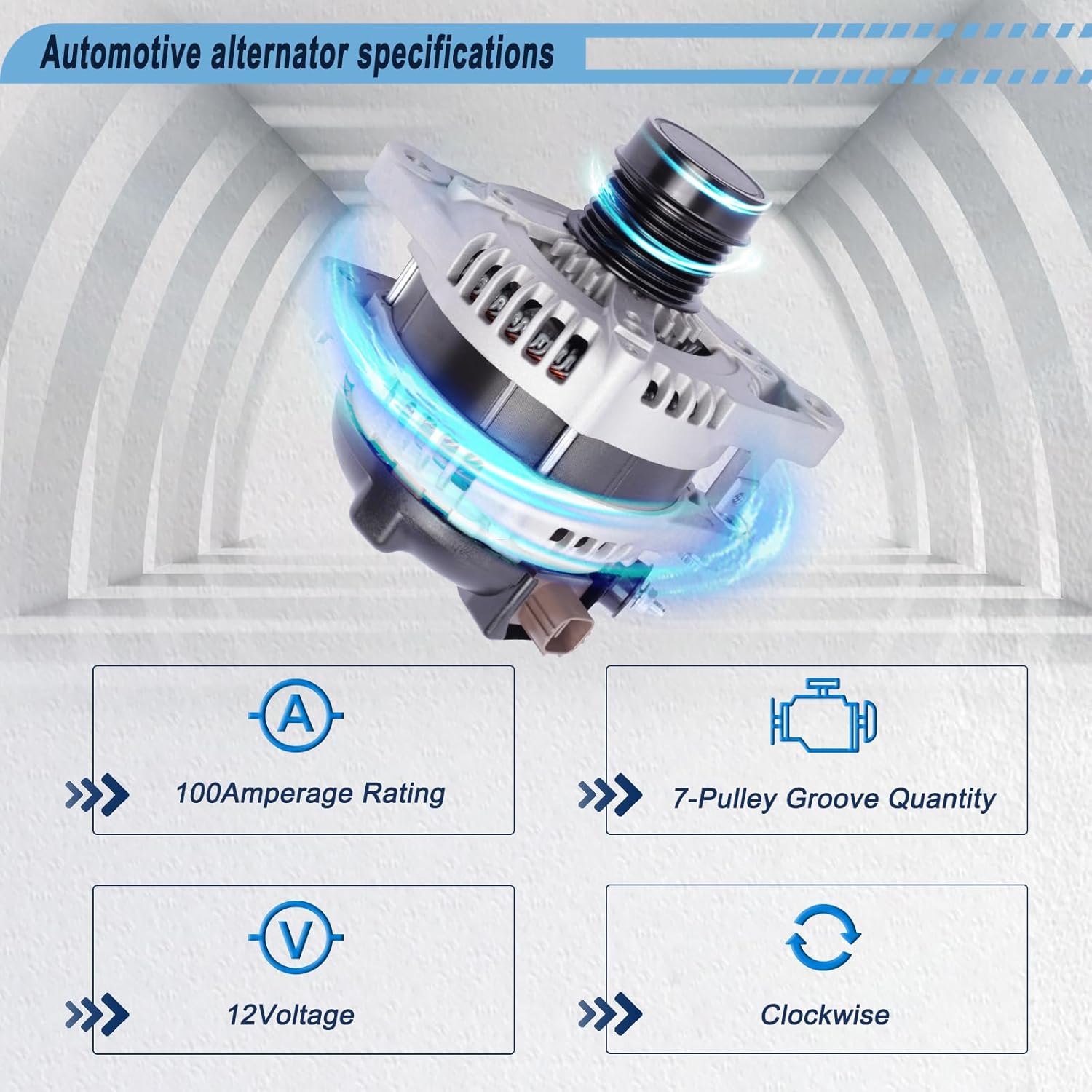 Alternator Compatible with 2007-2017 Camry 2008-2013 Highlander 09-12 RAV4 2011-2013 Venza 2005-2018 Avalon 2007-2009 RX350 3.5L V6 Replace for: 1042104830 27060-0P140 27060-31080 104210-2070