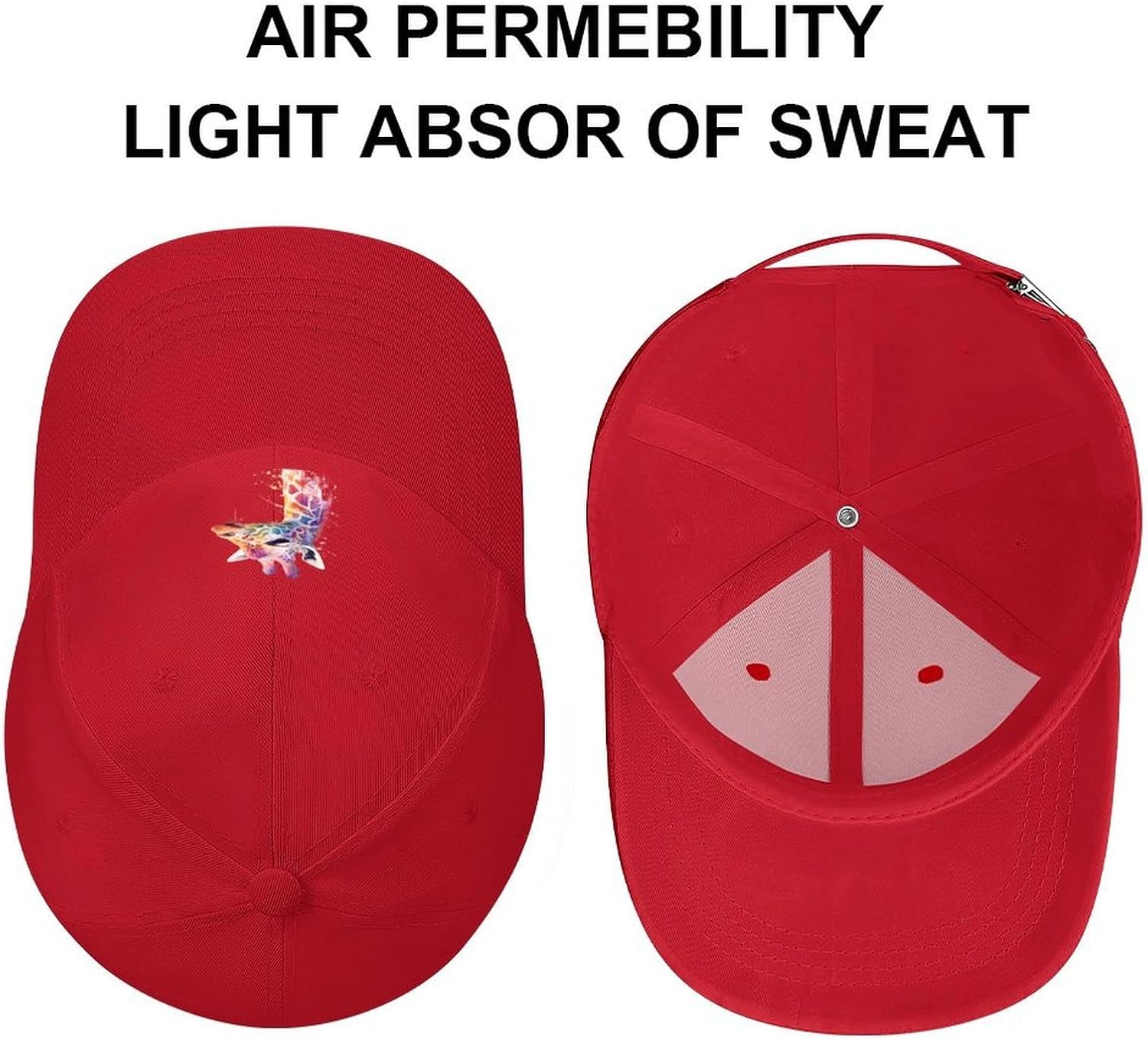 Watercolor Giraffe Head Baseball Cap Logo Sun Trucker Hat image 3