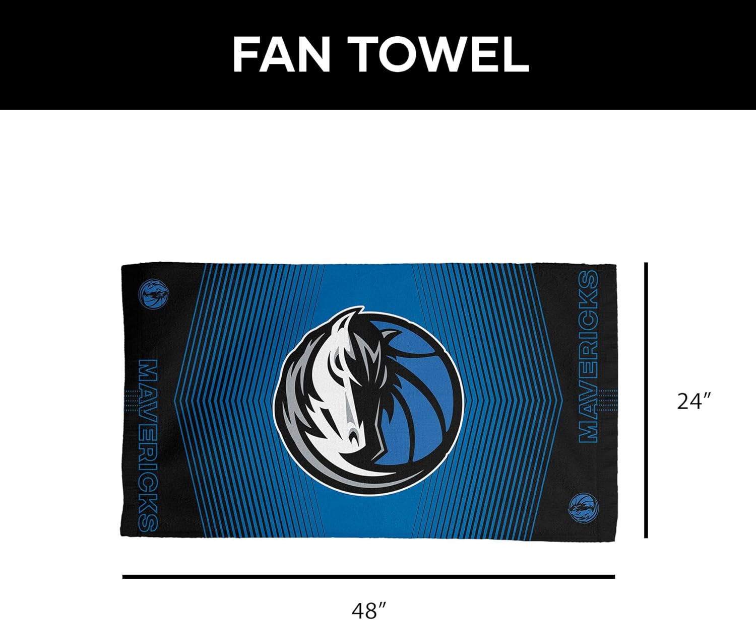 NORTHWEST Dallas Mavericks NBA Hussle Micro Fiber Sports Towel 24 x 42 Inches