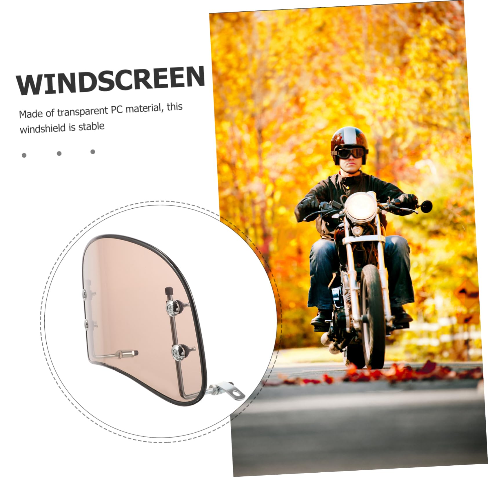 Vaguelly 1 Juego Mercado Accesorio de Motocicletas Parabrisas Universal para Viento Pantalla Aire comprimido pc motoazadas pedaleador Gran Parabrisas Suministro de Motocicleta Caucho