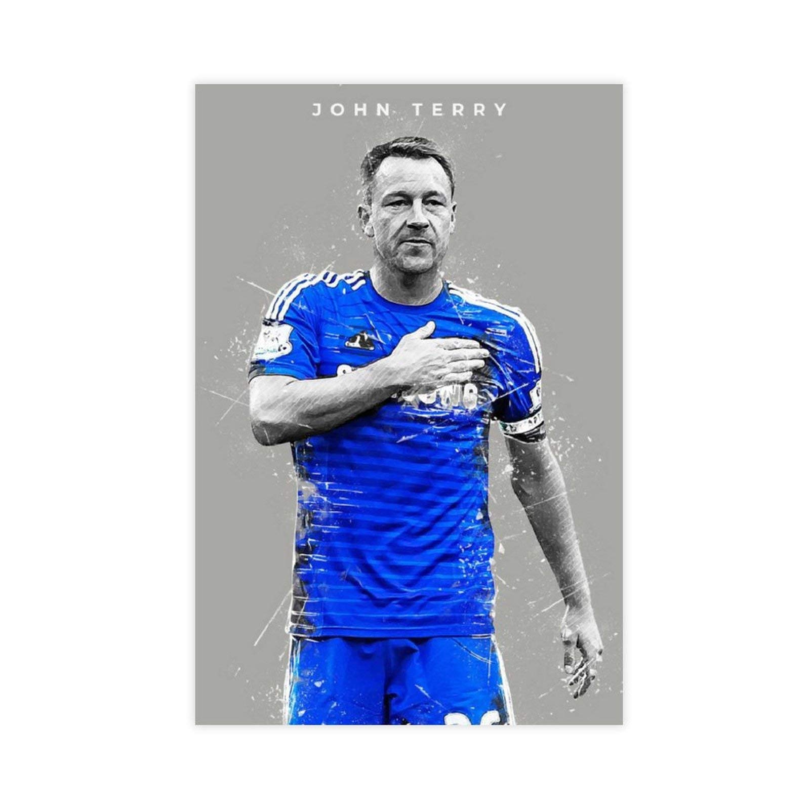 Yingxi John Terry Poster Soccer Football Art Canvas Wall Art Decor Print Picture Paintings For Living Room Bedroom Decoration Unframe:12×18Inch(30×45Cm)