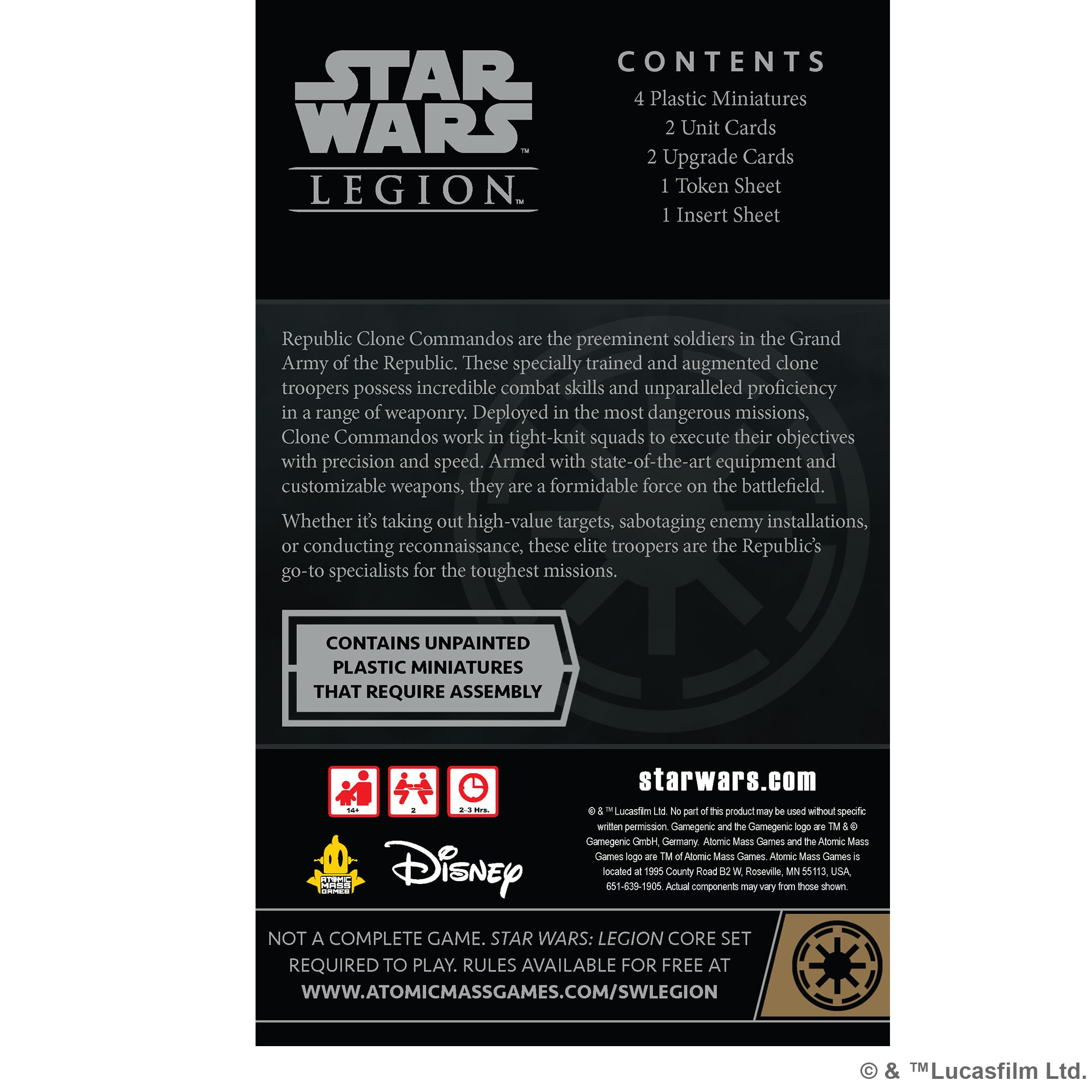 Star Wars: Legion Republic Clone Commandos Expansion - Elite Soldaten! Tabletop Miniatures Strategiespiel für Kinder & Erwachsene, ab 14 Jahren, 2 Spieler, 3 Stunden Spielzeit, hergestellt von Atomic
