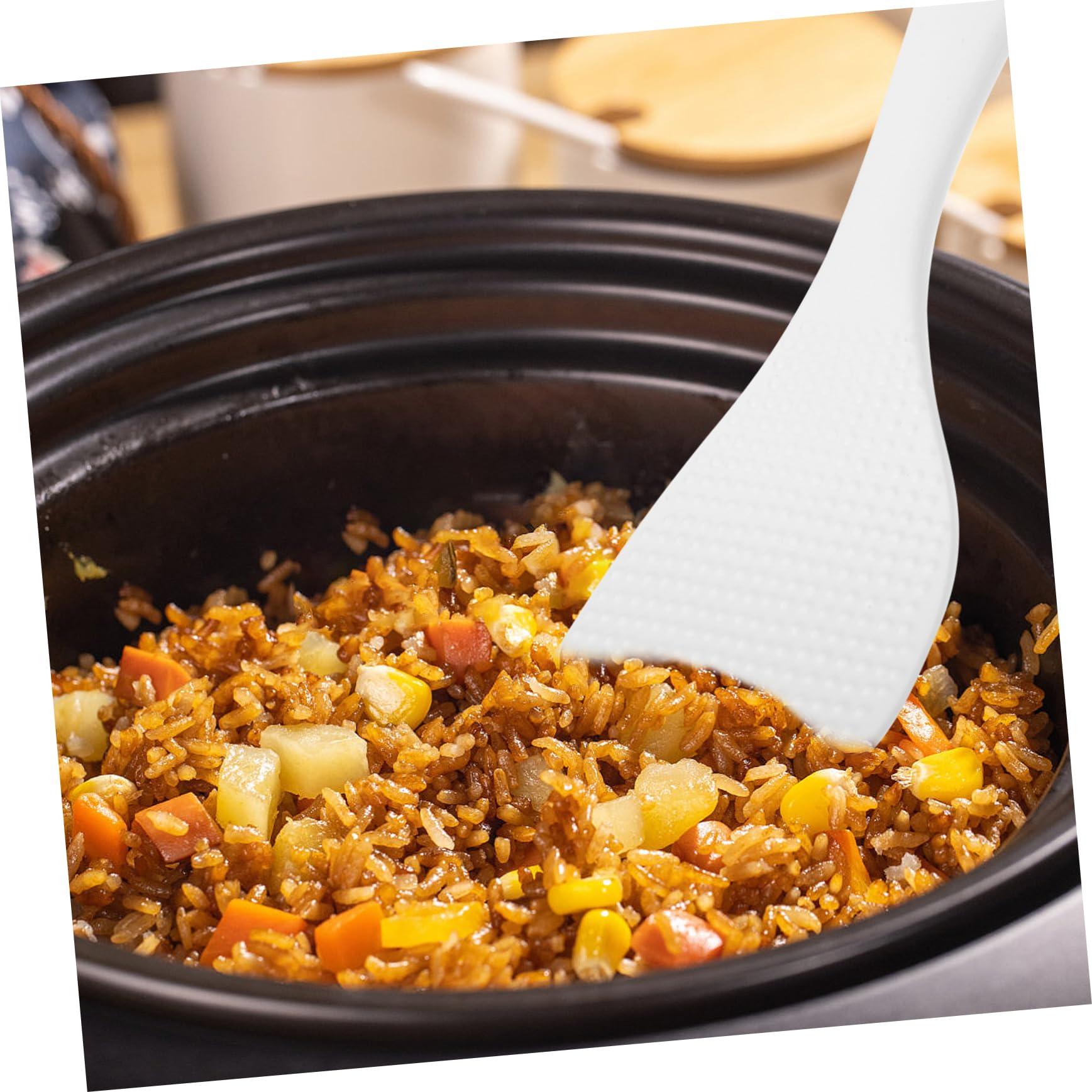 PRETYZOOM 8 Stk Reispaddellöffel porzellanlöffel Porzellanschöpflöffel Praktischer Reislöffel Reis Servierlöffel Reis kochen Kelle Küche Reislöffel Reispaddel für die Küche Keramik Weiß