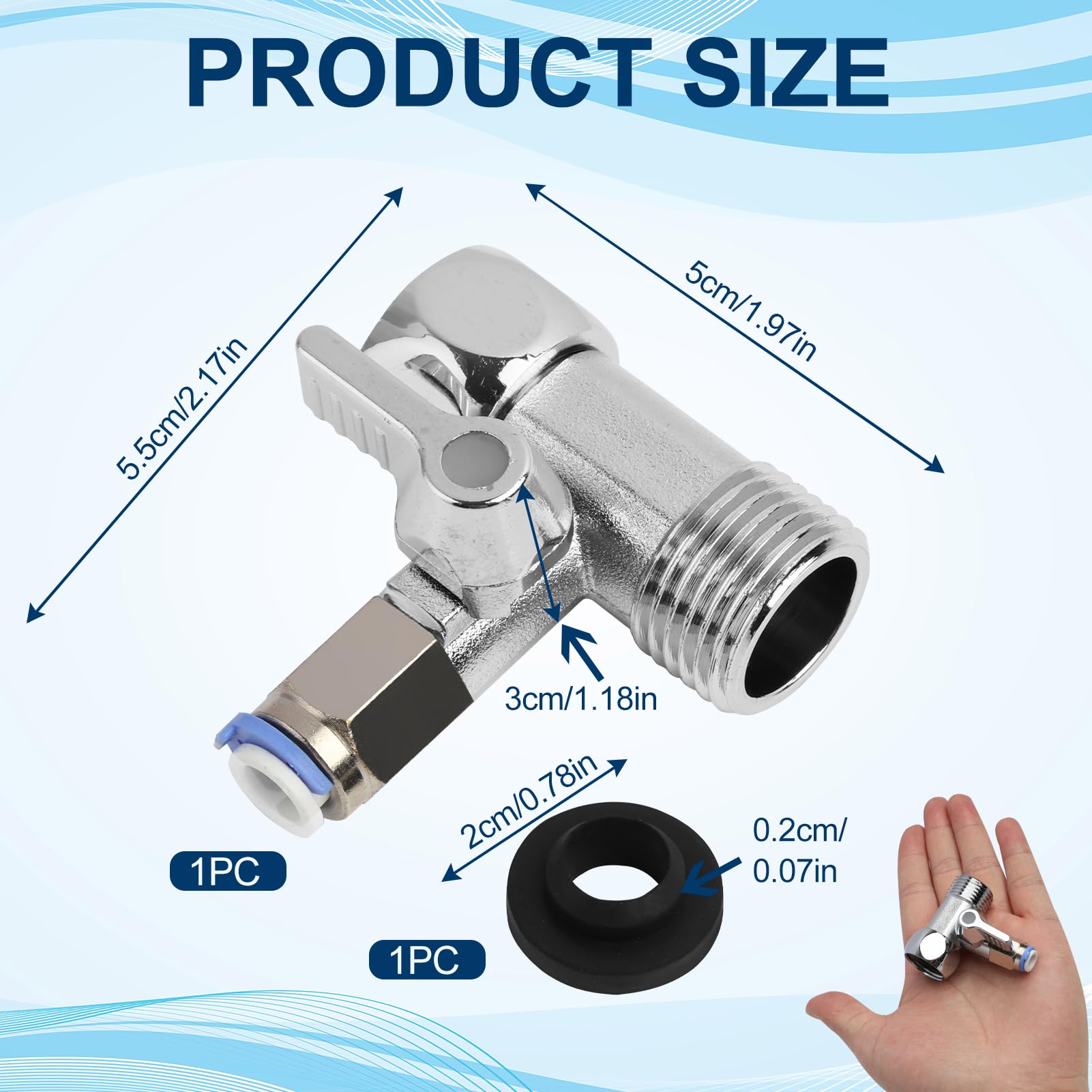 Absperrhahn T-Stück 3/8 Zoll – Für Wasserfilter, Kühlschrank & Kaffeemaschine