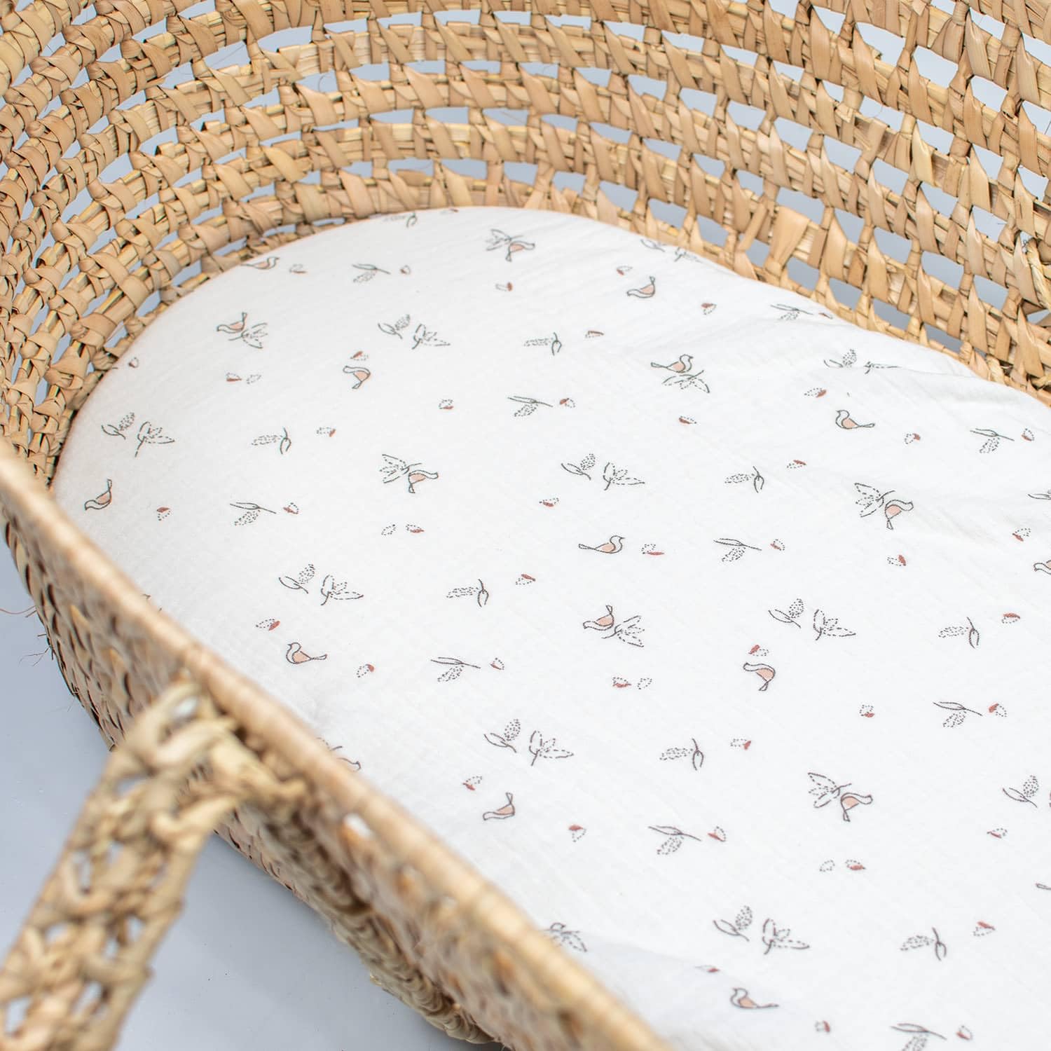 SEVIRA KIDS | Lot de 3 Draps Housses couffin en Gaze de Coton, Melody - 70 x 30 cm - Made in France