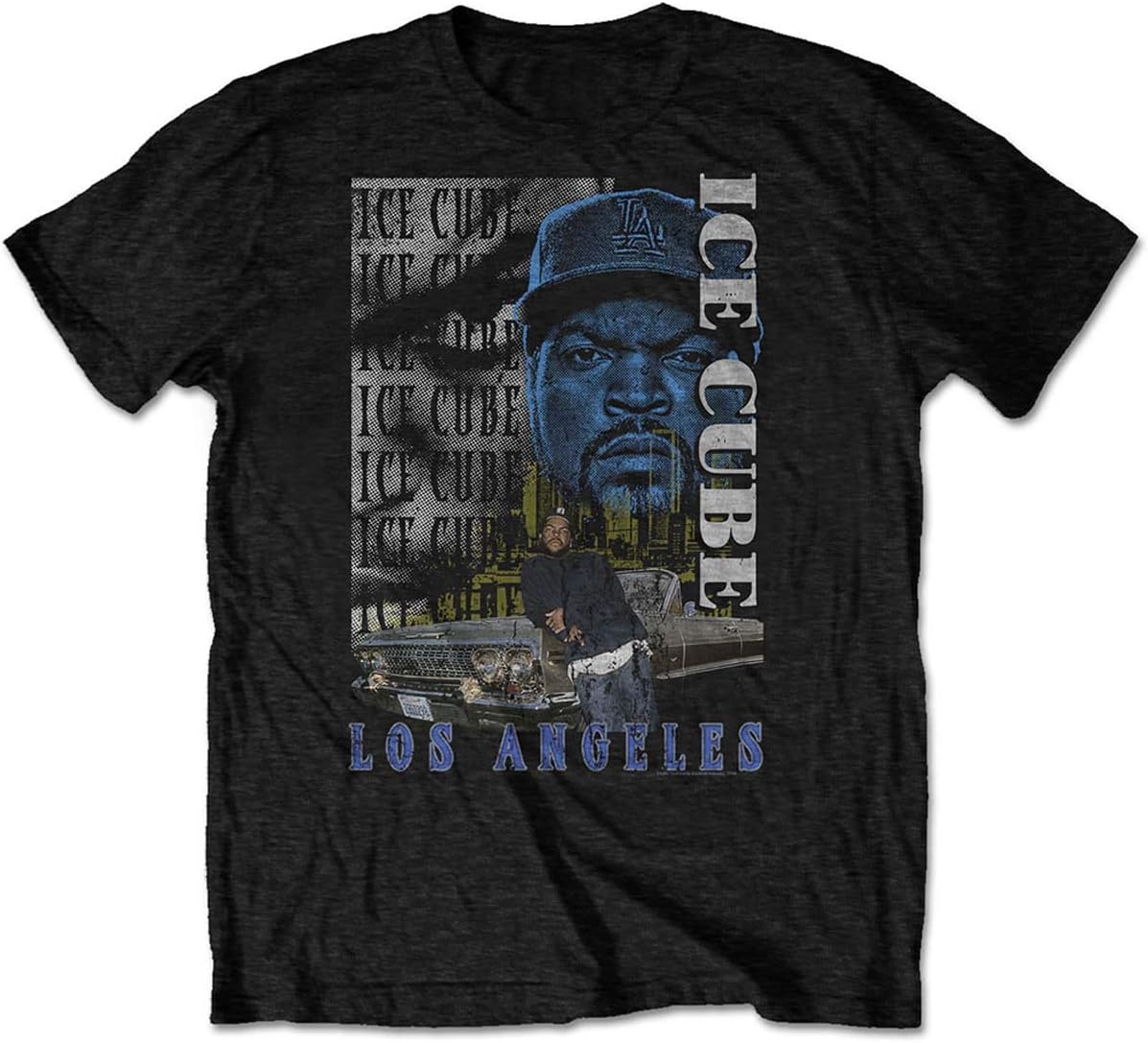 Rock OffIce Cube Los Angeles California NWA N.W.A. Official Tee T-Shirt Mens Unisex (Small) Black