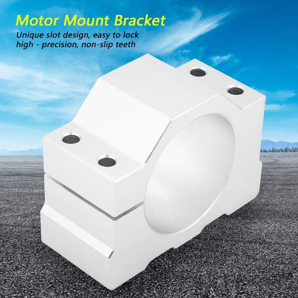 Aluminum CNC Spindle Motor Mount Bracket Clamp with Screws 52mm Diameter, Silver Spindle Mount Bracket - - 