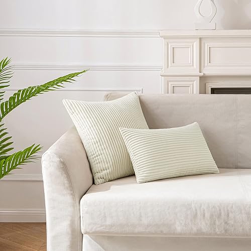 Miniatura 5 de Paquete de 2 fundas de almohada de pana de color azul marino de 12 x 20 pulgadas, bonitas y suaves, fundas de almohada decorativas para cama, sofá,