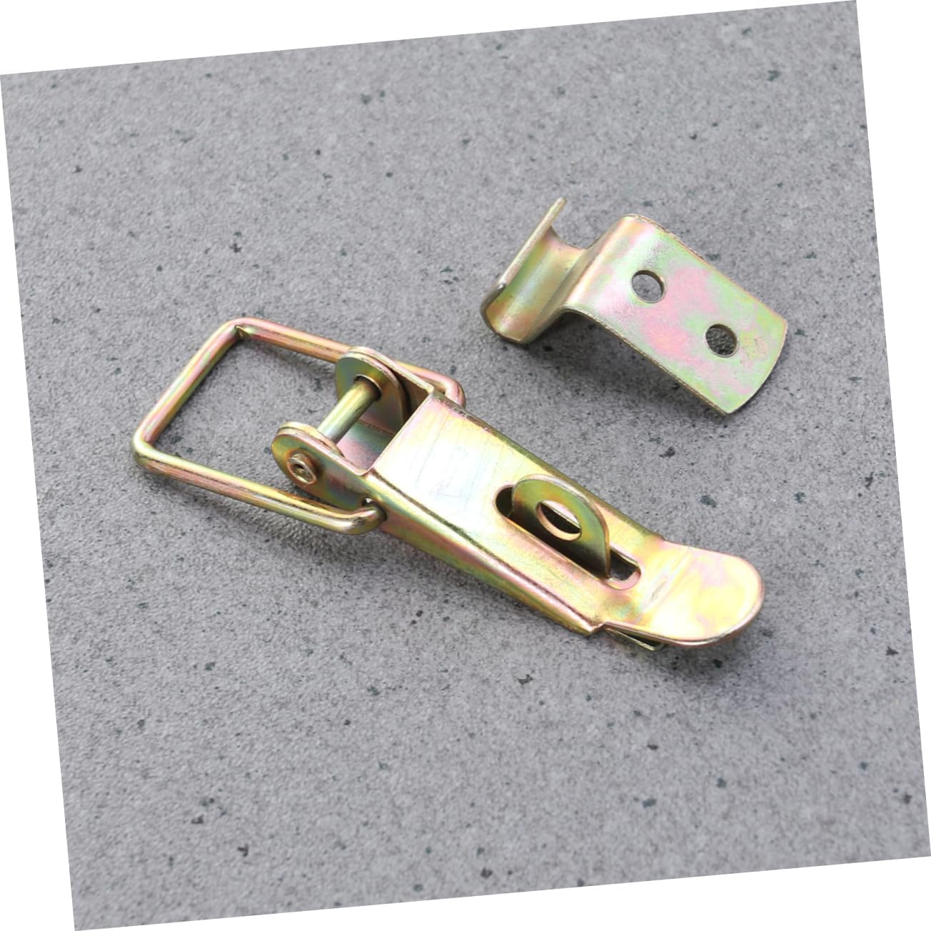 Flexible Draw Latch Clamp for Car Truck Door Hasp Durable Iron Toggle Latch for Automotive and Carriage Use Golden Finish