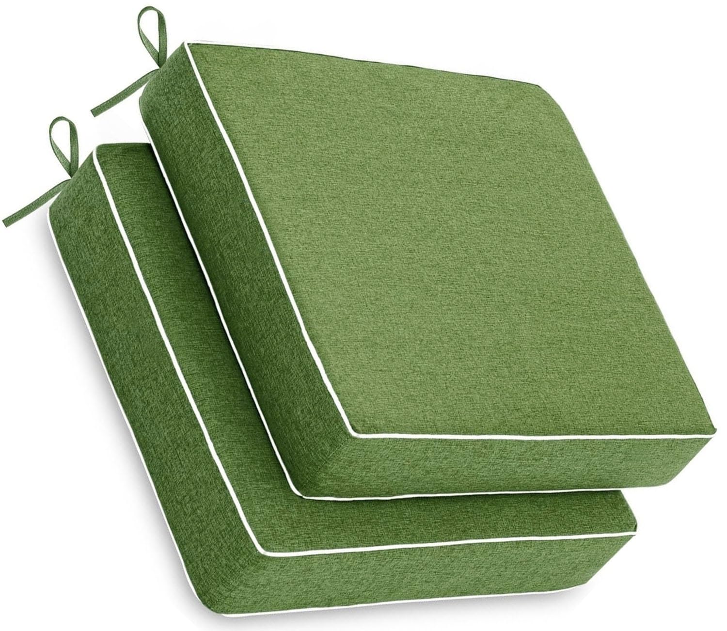Set di 2 cuscini per sedia da esterno, impermeabili, colori resistenti allo sbiadimento, con laccetti, in pelliccia di patio, giardino, divano (19x19x4in / 48 x 48 x 10 cm)