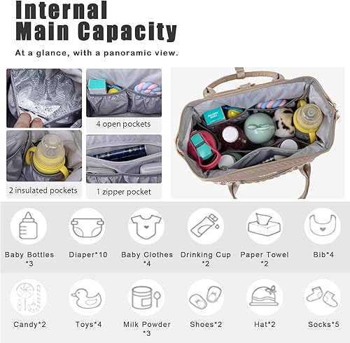 Miniatura 2 de Bolsa de pañales pequeña, bolsa de bebé, mochila convertible para mujer