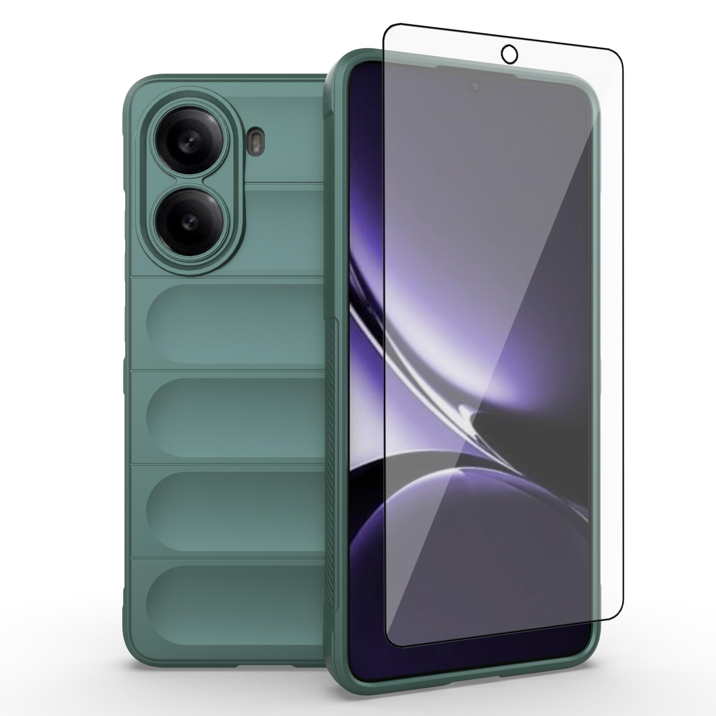 Asuwish Phone Case for Poco X7 Pro with Tempered Glass Screen Protector and Soft TPU Slim Thin Shockproof Protective Silicone Cell Cover Accessories