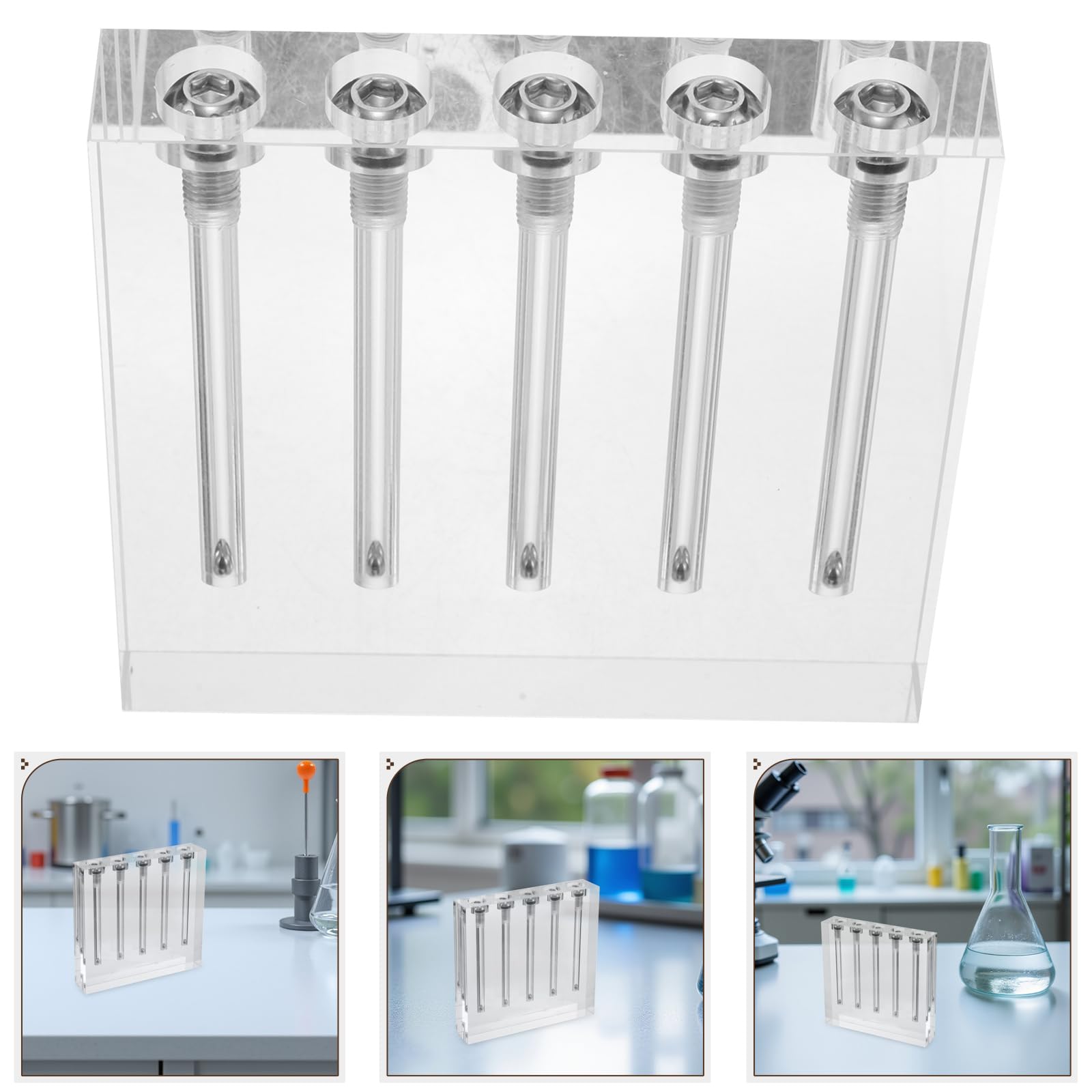 INOOMP Probador de Viscosidad del Aceite para Transmisión y Aceite Hidráulico Diseño de Cinco Orificios en Acrílico Ligero para Aplicaciones Automotrices