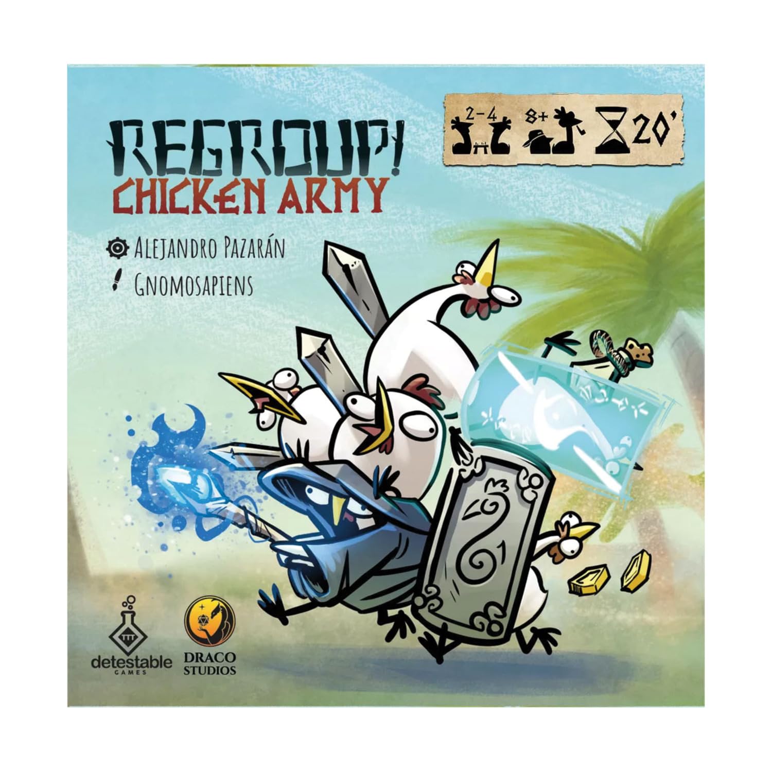 Draco Studios Regroup! Chicken Army, The Grid Building Board Game