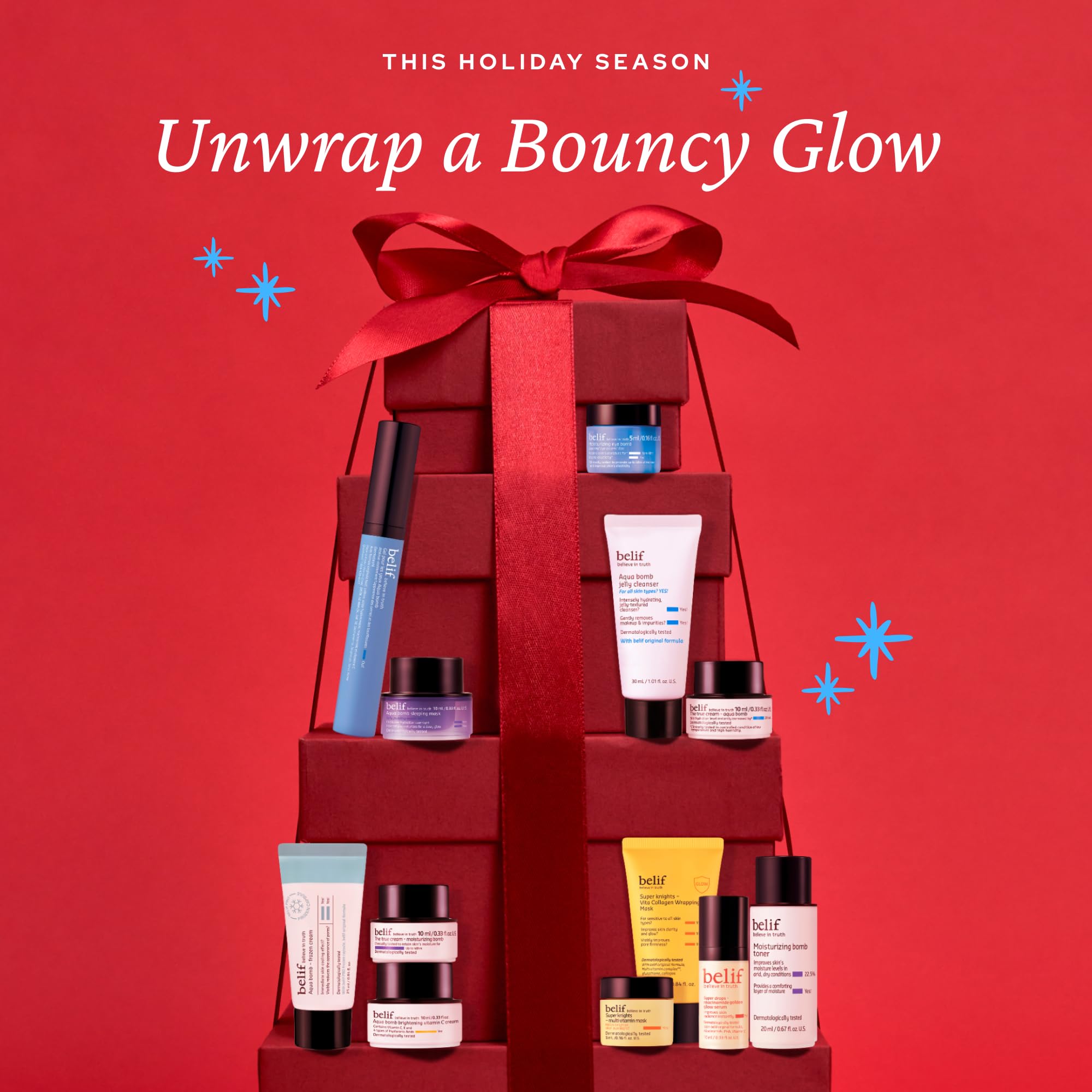 HolidayCollection2025｜Moisture set Amazon.com: belif Chok Chok Holly Day Skincare Gift Set Advent